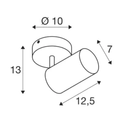 SLV Asto Tube Deckenspot GU10 einflammig weiß