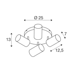 SLV Asto Tube Deckenspot GU10 4-flg. Rondell weiß