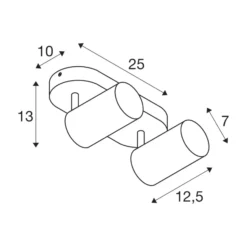 SLV Asto Tube Deckenspot GU10 zweiflammig weiß