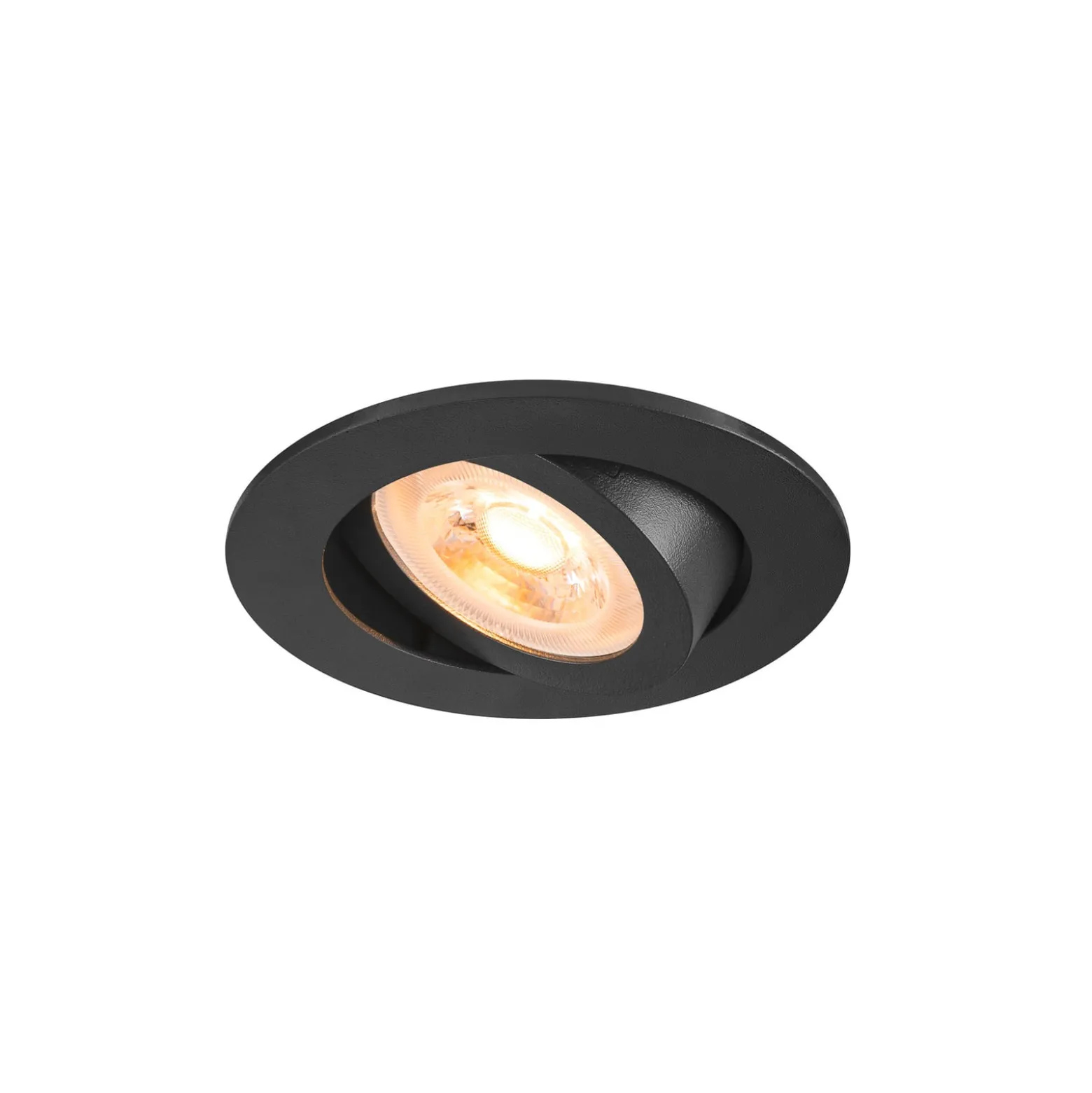 SLV Deckeneinbaulampe New Tria, schwarz, Aluminium, Ø 8,2 cm