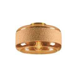 SLV Deckenlampe Pantilo Rope 27 braun/amber/gold Glas Ø 27cm