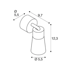 SLV Deckenlampe Puri 2.0 Cone, grau, Ø 5 cm, Metall
