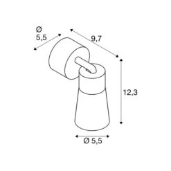 SLV Deckenlampe Puri 2.0 Cone, schwarz/goldfarben, Ø 5 cm