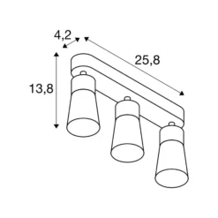 SLV Deckenlampe Puri 2.0 Cone schwarz/goldfarben 26 cm 3-fl.