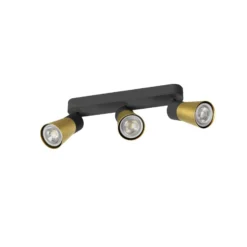 SLV Deckenlampe Puri 2.0 Cone schwarz/goldfarben 26 cm 3-fl.
