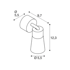 SLV Deckenlampe Puri 2.0 Cone, weiß, Ø 5 cm, Metall