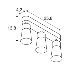 SLV Deckenlampe Puri 2.0 Cone, weiß, Länge 26 cm, 3-flg.