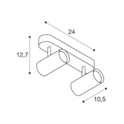 SLV Deckenstrahler Noblo, weiß, dim to warm, Länge 24 cm