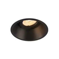 SLV Einbaulampe Horn, QPAR51, schwarz, Aluminium, Ø 10,5 cm
