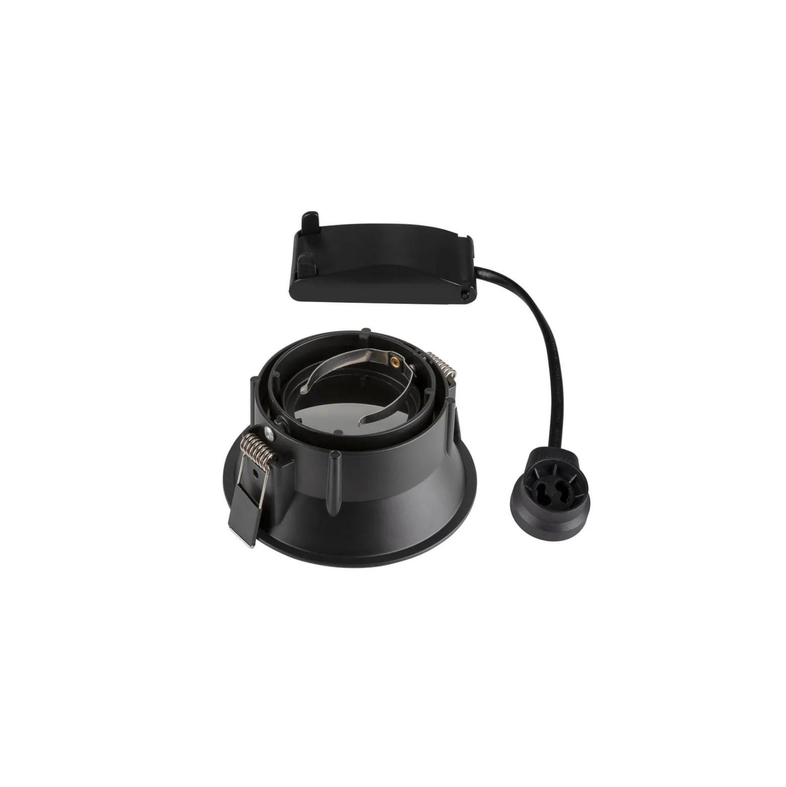SLV Einbaulampe Horn, QPAR51, schwarz, Aluminium, Ø 10,5 cm