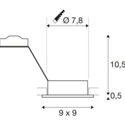 SLV Einbaustrahler New Tria 1 GU10, aluminium