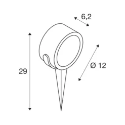 SLV Erdspießstrahler Sitra, anthrazit, Aluminium, Höhe 12 cm