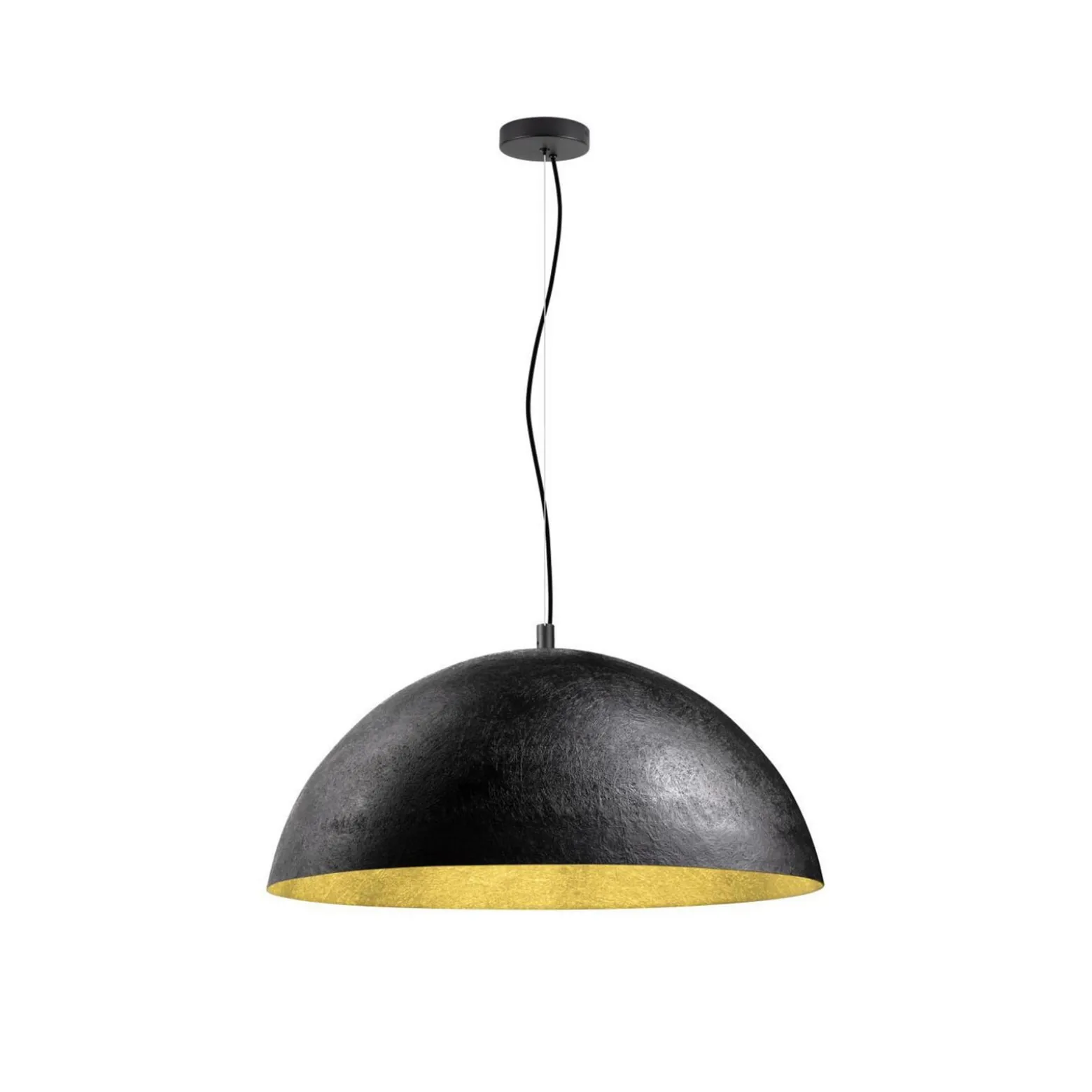 SLV Hängelampe Forchini, 70 cm schwarz/goldfarben Kunststoff
