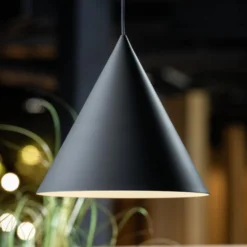 SLV Hängelampe Magico, Ø 38 cm, schwarz/goldfarben, Metall