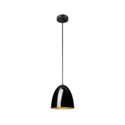SLV Hängelampe Para Cone, Ø 20 cm, schwarz/goldfarben