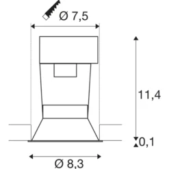 SLV Horn Einbaustrahler GU10, matt schwarz