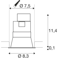 SLV Horn Einbaustrahler GU10, matt schwarz