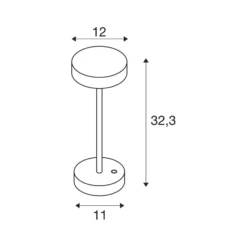 SLV LED-Akkulampe Vinolina, rost, CCT, Alu, Höhe 32,3 cm
