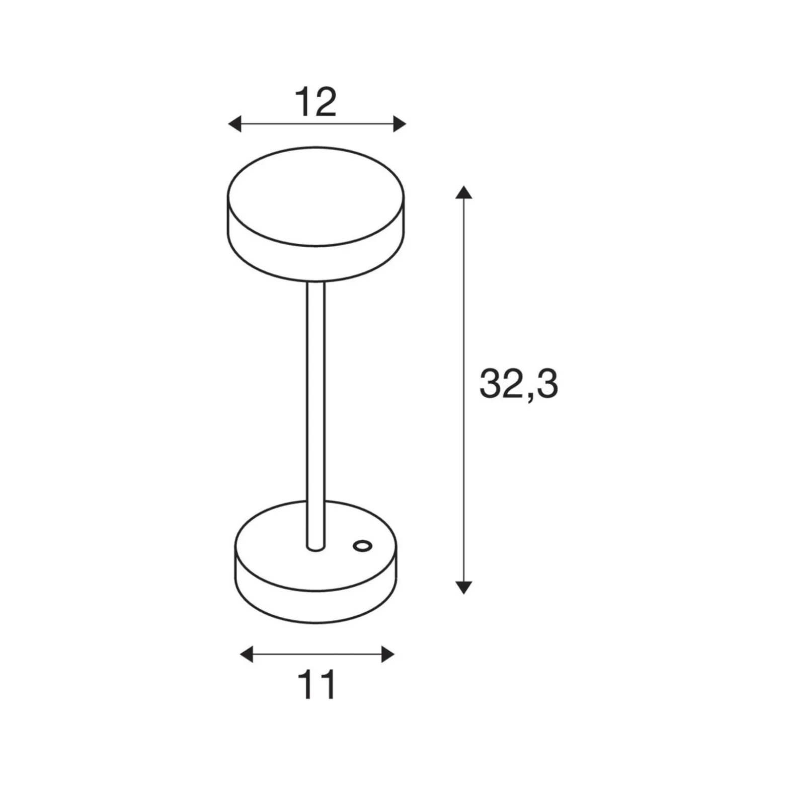 SLV LED-Akkulampe Vinolina, rost, CCT, Alu, Höhe 32,3 cm