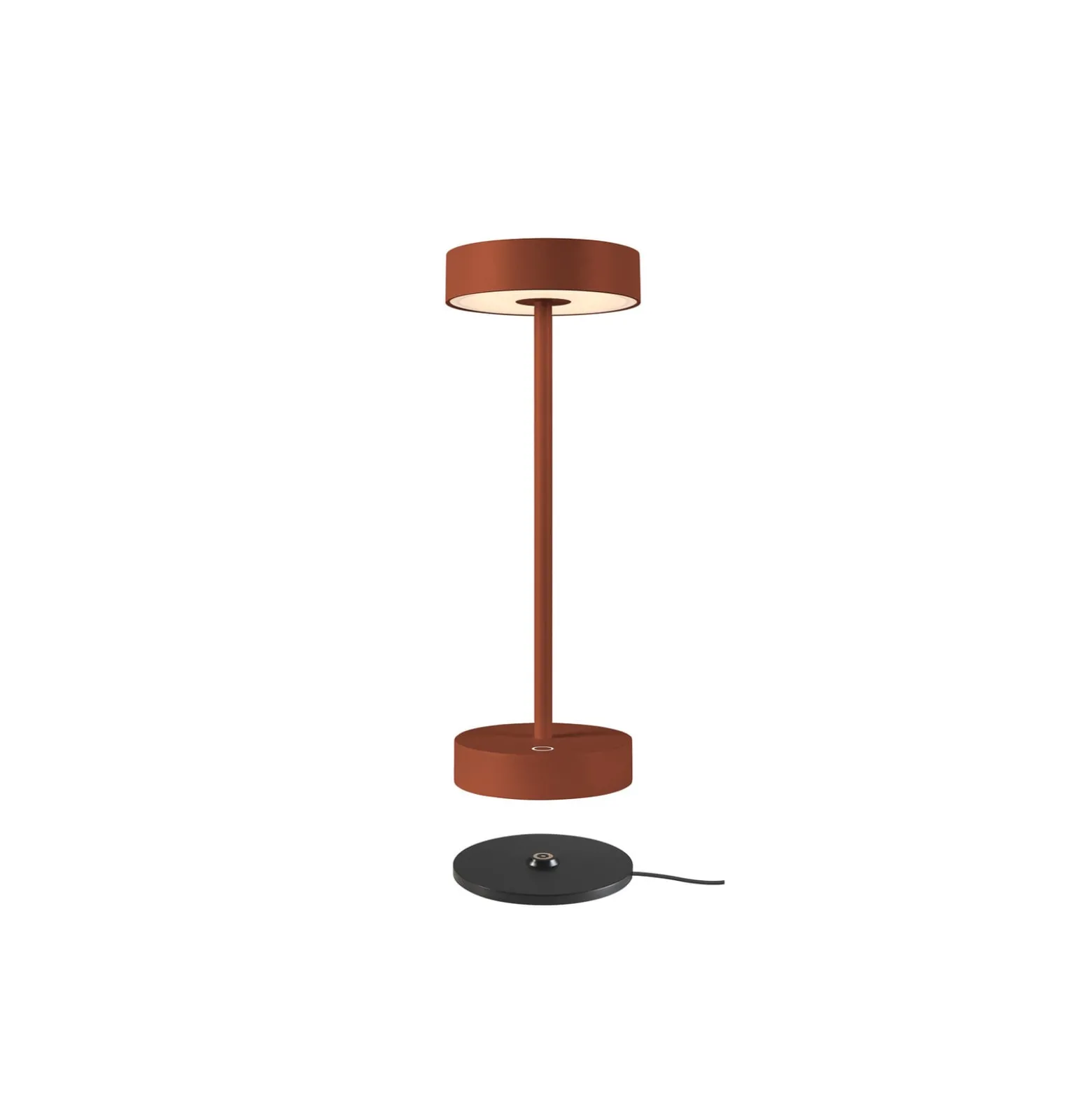 SLV LED-Akkulampe Vinolina, rost, CCT, Alu, Höhe 32,3 cm
