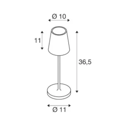 SLV LED-Akkulampe Vinolina Two, grün, Alu, Ø 11 cm, IP65