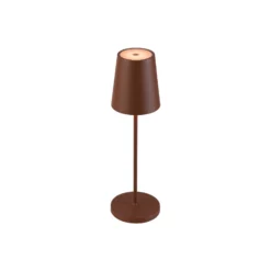 SLV LED-Akkulampe Vinolina Two, rostfarben, Alu, Ø 11 cm