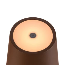 SLV LED-Akkulampe Vinolina Two, rostfarben, Alu, Ø 11 cm