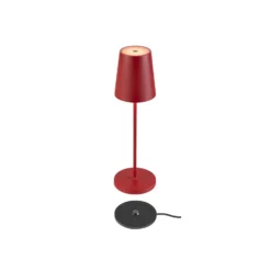 SLV LED-Akkulampe Vinolina Two, rot, Alu, Ø 11 cm, IP65, CCT