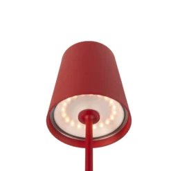 SLV LED-Akkulampe Vinolina Two, rot, Alu, Ø 11 cm, IP65, CCT
