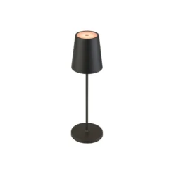 SLV LED-Akkulampe Vinolina Two, schwarz, Alu, Ø 11 cm, IP65