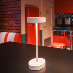 SLV LED-Akkulampe Vinolina, weiß, CCT, Alu, Höhe 32,3 cm