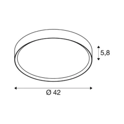 SLV LED-Deckenlampe Decona, Ø 42 cm, schwarz, Metall, CCT