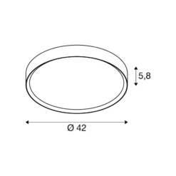 SLV LED-Deckenlampe Decona, Ø 42 cm, weiß/goldfarben, Metall
