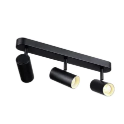 SLV LED-Deckenstrahler Noblo, 3.000 K, schwarz, Länge 40 cm