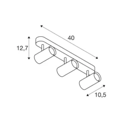 SLV LED-Deckenstrahler Noblo, 3.000 K, weiß, Länge 40 cm
