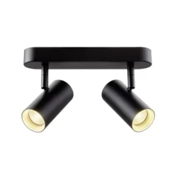 SLV LED-Deckenstrahler Noblo, schwarz, 3.000 K, Länge 24 cm