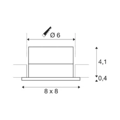 SLV LED-Einbauleuchte Patta-I, weiß, Aluminium, Länge 8 cm