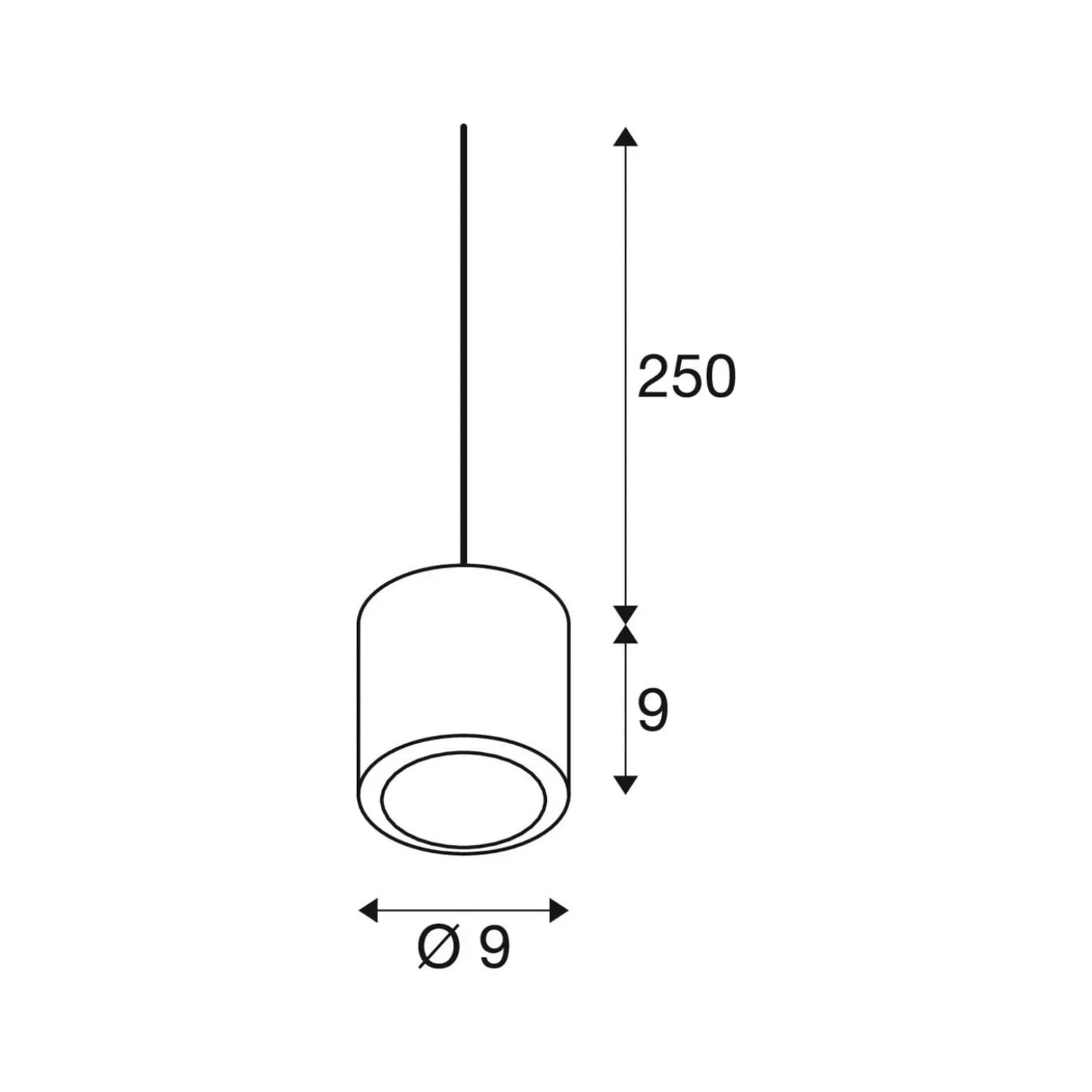 SLV LED-Hängelampe Oculus, bronzefarben, Ø 9 cm, dim to warm