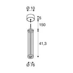 SLV LED-Pendellampe Quimera, bronzefarben, Ø 8 cm, CCT