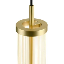 SLV LED-Pendellampe Quimera, messingfarben, Ø 8 cm, CCT
