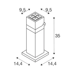 SLV LED-Sockellampe S-Cube 35, anthrazit, Alu, Höhe 35 cm