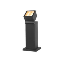 SLV LED-Sockellampe S-Cube 35, anthrazit, Alu, Höhe 35 cm
