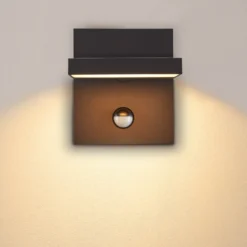 SLV LED-Wandlampe Abridor, anthrazit, Breite 14 cm, Sensor