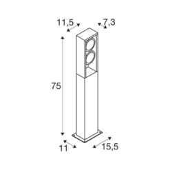 SLV LED-Wegelampe Eskina Frame 75, anthrazit, Alu, IP65, CCT