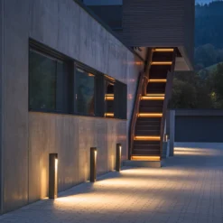 SLV LED-Wegelampe Quad Pole, anthrazit, Alu, Höhe 90 cm