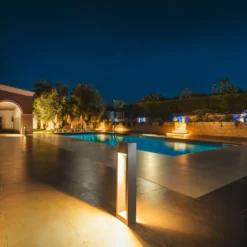 SLV LED-Wegelampe Quad Pole, anthrazit, Alu, Höhe 90 cm