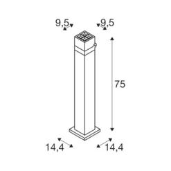 SLV LED-Wegeleuchte S-Cube 75, anthrazit, Alu, Höhe 75 cm