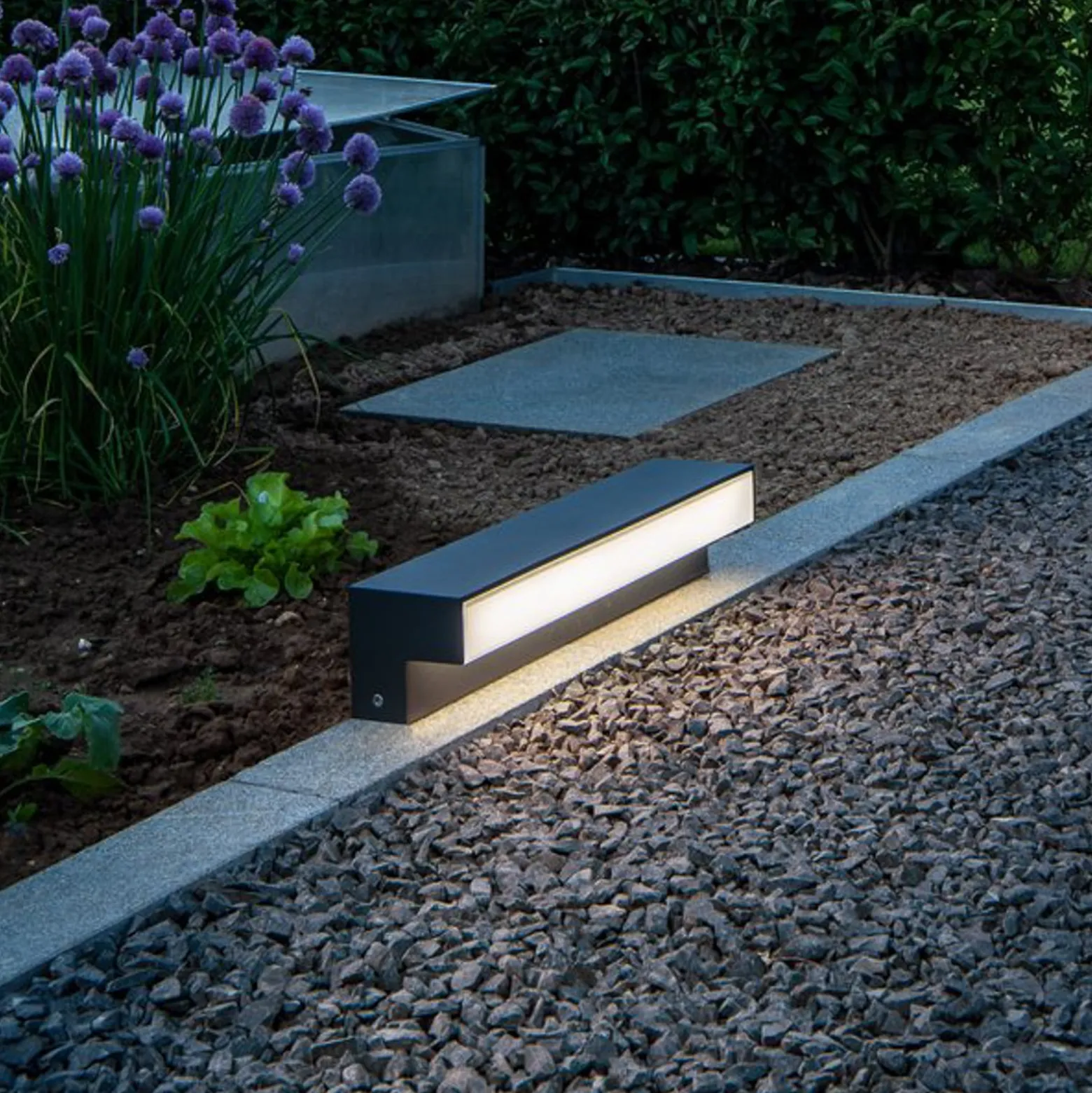 SLV L-Line Out LED-Sockelleuchte CCT, Höhe 10 cm