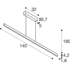 SLV One Linear LED-Hängeleuchte, 140 cm, messing