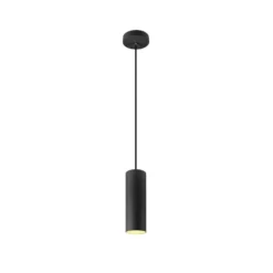 SLV Pendellampe Enola, schwarz matt, Ø 10 cm, Metall